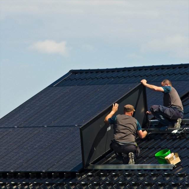 Leak fixing on sheeted roof solar plants